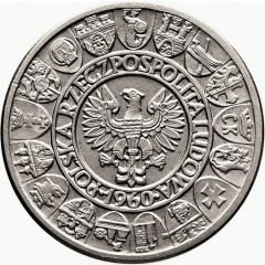 100 Zlotys Polish Millennium Trial Strike Ag faces right with 100zl small eagle