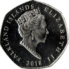 50 Pence - Elizabeth II Southern Rockhopper, Coloured