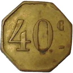 Jeton 40 Centimes - octagonal