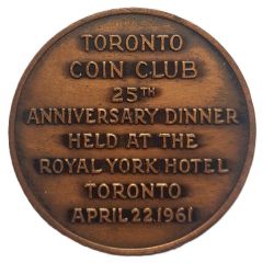 Medal - Toronto Coin Club 25th Anniversary