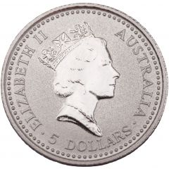 5 Dollars - Elizabeth II 3rd Portrait - Koala - Platinum