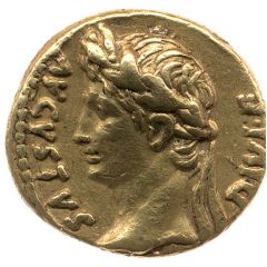 Aureus - Augustus IMP XII ACT, Apollo