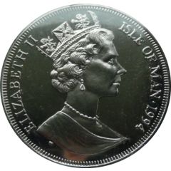 1 Crown - Elizabeth II Soldier behind rock. D-Day