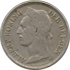 1 Franc - Albert I Dutch text