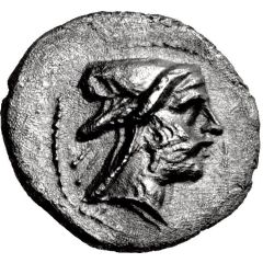 Obol - Bagadates I First reign, king reverse