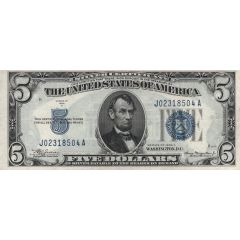 5 Dollars Silver Certificate, Blue Seal and 5