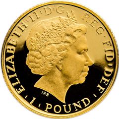 1 Pound - Elizabeth II 4th portrait, 1/20 oz Fine Gold