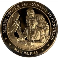 Medal - History of the United States Morse Proves Telegraph to Congress