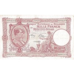 1000 Francs / 200 Belgas red print