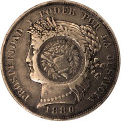 1 Peso Counterstamped coinage