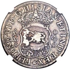 3 Shilling 4 Pence - George II Countermarked 4 Reales of Ferdinand VI