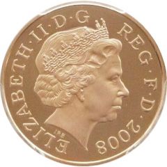 1 Penny - Elizabeth II 4th Portrait, Royal Shield, Gold Proof