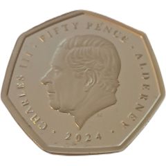 50 Pence - Charles III Winston Churchill, Silver 1/2 oz.
