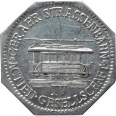 10 Pfennig - Geraer Strassenbahn Actien Gesellschaft IV Gera