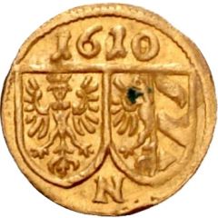 1 Pfennig Gold pattern strike