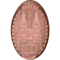 Elongated coin - Burgos cathedral with retrograde REVENA