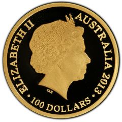 100 Dollars - Elizabeth II 4th Portrait - Year of the Snake - Gold Bullion Coin