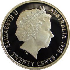 20 Cents - Elizabeth II 4th Portrait - Masterpiece in Silver - 1934 Victoria and Melbourne Centenary Florin