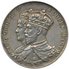 Medal - George V Coronation, W.J. Dingley full arms type, silver, 38mm