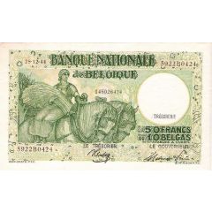 50 Francs / 10 Belgas Type 1927 Trésorerie