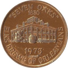 Mardi Gras Token - Elks Krewe of Orleanians Seven Oaks, New Orleans, Louisiana