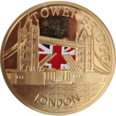 Medal - London Tower Bridge, Gold color