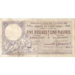 5 Dollars / 5 Piastres