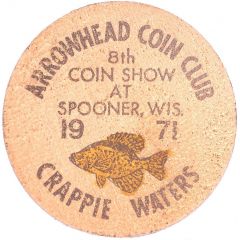 Wooden Nickel - Arrowhead Coin Club Spooner, Wisconsin