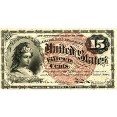 15 Cents `Fractional Currency` - 4th series