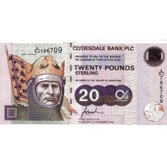 20 Pounds Clydesdale Bank