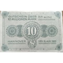 10 000 000 Mark provincial joint issue of Handelskammer, Landwirtschaftskammer and Handwerkskammer Hannover
