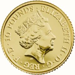 10 Pounds - Elizabeth II Year of the Rooster, Fine Gold