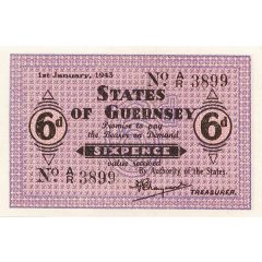 6 Pence German Occupation, Blue paper, `Withdrawn` Overprint
