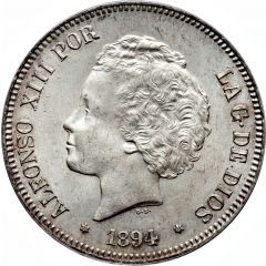 5 Pesetas - Alfonso XIII 2nd portrait