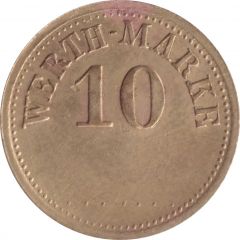 10 Pfennig Werth-Marke, thin `1`