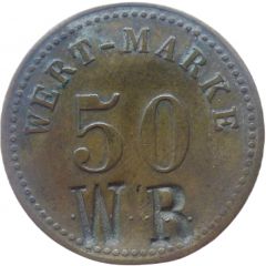 50 Pfennig Wert-Marke, Countermarked `WR`