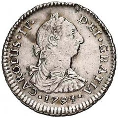 1 Real - Carlos IV bust of Carlos III, CAROLUS IV