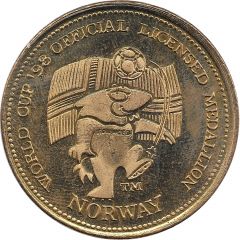 Official Licensed Medallion - France 98 World Cup Norway