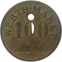 100 Pfennig Werth-Marke, Countermarked `ML`