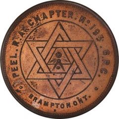 Masonic Penny - Peel R. A. Chapter No. 195 Brampton, Ontario