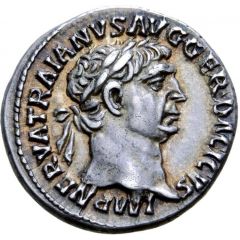 Denarius - Trajan P M TR P COS V P P, Victory