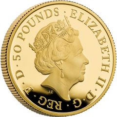 50 Pounds - Elizabeth II 5th portrait, 1/2 oz Fine Gold