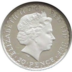 20 Pence - Elizabeth II 4th portrait, 1/10 oz Fine Silver