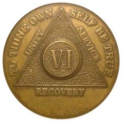 Token - Alcoholics Anonymous Sobriety 6 Year Anniversary