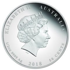 50 Cents - Elizabeth II 4th Portrait - Newborn - Silver Proof