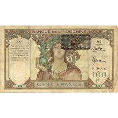 100 Francs B.I.C. overprint