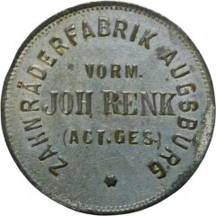 10 Pfennigs - Augsburg Zahnräderfabrik Augsburg vorm. Joh. Renk