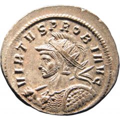 Antoninianus - Probus helmeted, cuirassed, (E)RCVLI PACIF or (H)ERCVLI PACIF, Hercules