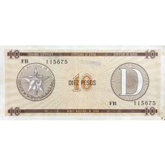 10 Pesos `D` Foreign Exchange Certificate-Narrow `D`