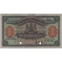 100 Dollars Barclay`s Bank